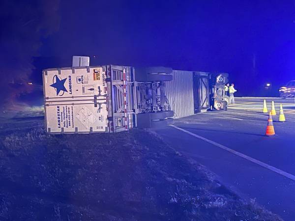 6:24 PM   Jackson County Florida - Overturned Semi Box Truck