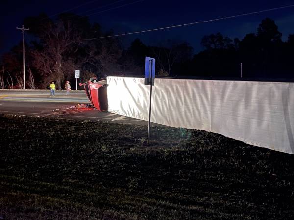 6:24 PM   Jackson County Florida - Overturned Semi Box Truck