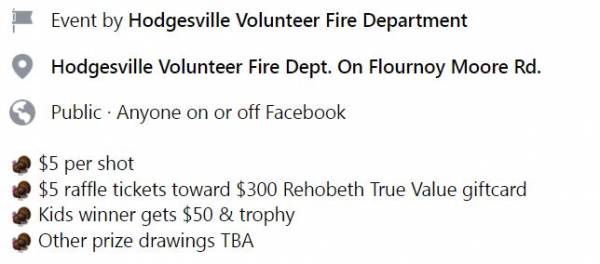 38th Annual Turkey Shoot At Hodgesville Fire Department