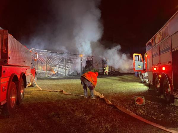 9:00 PM.  Working Structure Fire B J. Mixon Road in Madrid