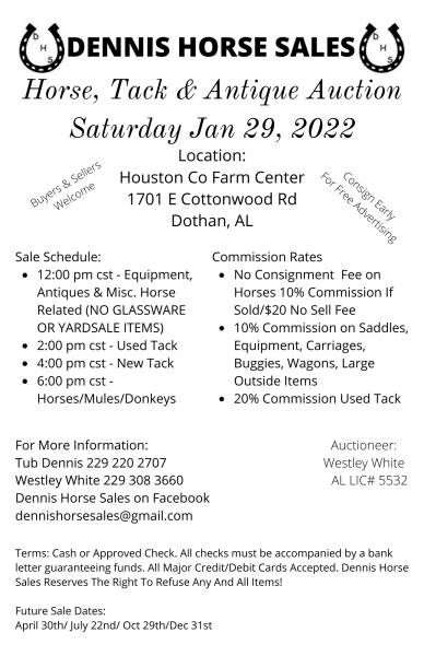 Dennis Horse Sales January 29th