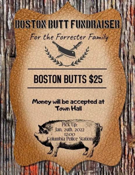 Boston Butt Fundraiser for the Forrester Family Jan.29,2022