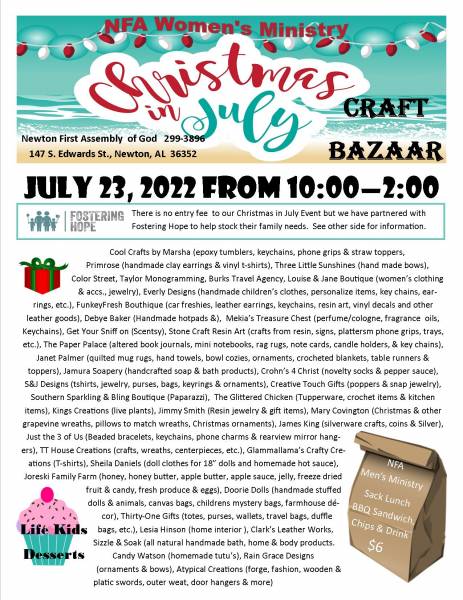 Christmas In July Craft Bazaar & Car Show