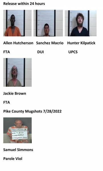 Dale County/ Coffee County/Pike County Mugshots 7/28/2022