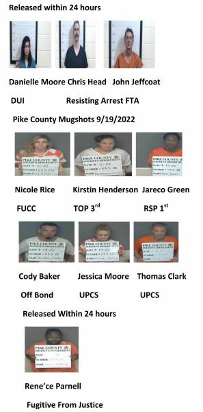 Dale County/Coffee County/Pike County/Barbour County Mugshots 9/19/2022