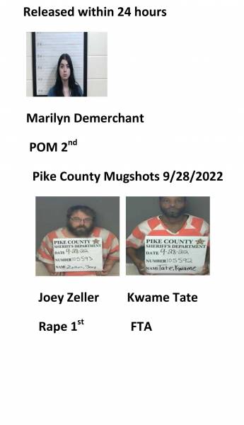 Dale County/Coffee County/Pike County Mugshots 9/29/2022
