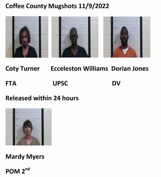 Dale County/Coffee County/Pike County/Barbour County Mugshots 11/9/2022