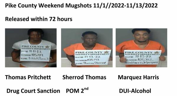 Dale County/Coffee County/Pike County/Barbour County Weekend Mugshots 11/11/2022-11/13/2022