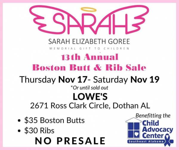 Sarah Elizabeth Goree 13th Annual Boston Butt & Rib Sale