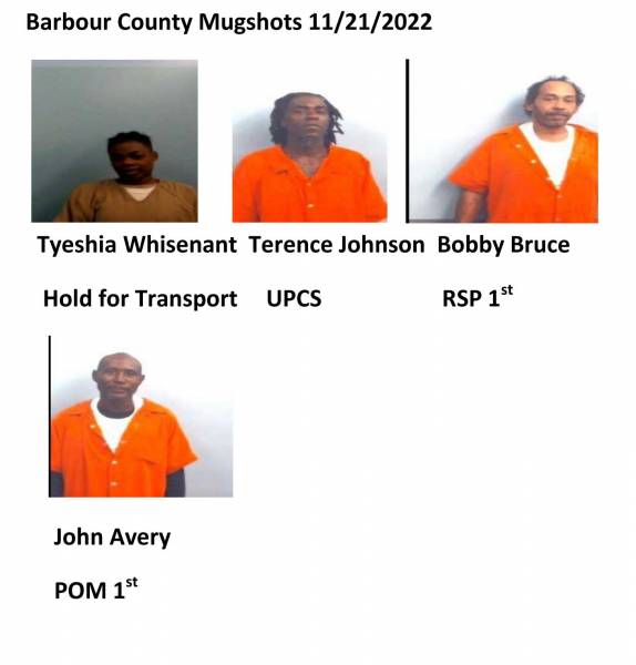 Dale County/Coffee County/Pike County /Barbour County Mugshots 11/21/2022