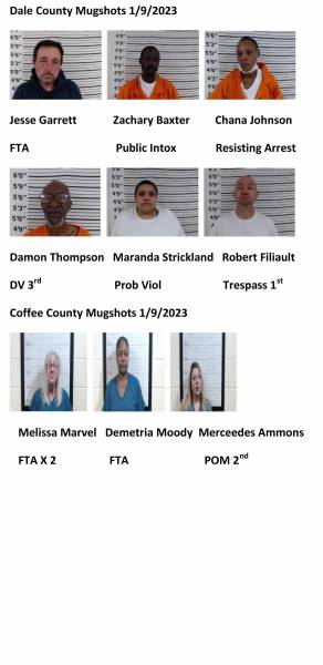 Dale County/Coffee County Mugshots 1/9/2023