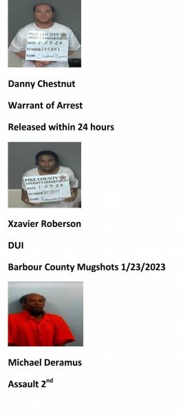 Dale County/ Coffee County/Pike County /Barbour County Mugshots 1/23/2023