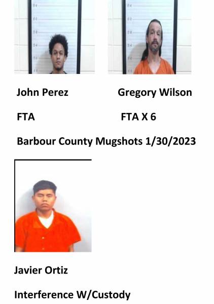 Dale County/ Coffee County /Barbour County Mugshots 1/30/2023