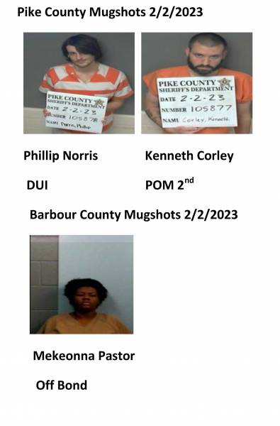 Dale County/ Coffee County/Pike County /Barbour County Mugshots 2/2/2023