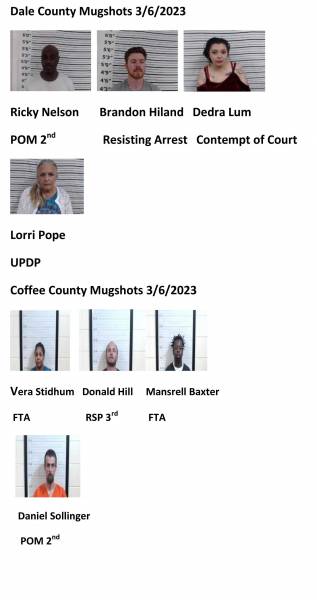 Dale County/Pike County Mugshots 3/6/2023