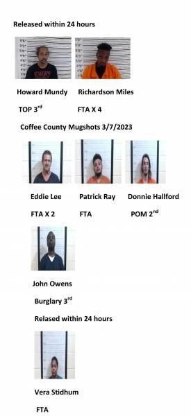 Dale County/Coffee County/Pike County Migshots 3/7/2023