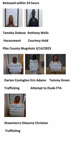 Dale County/Coffee County/Pike County Mugshots 3/14/2023
