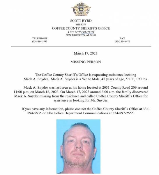 Missing Person in Coffee County