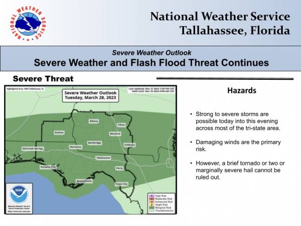 Excessive Rain Fall and Severe Weather Threat Today