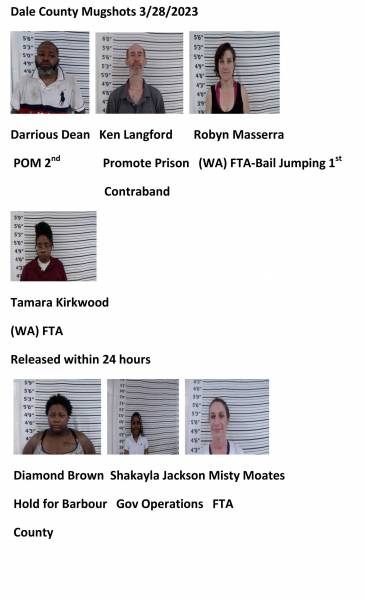 Dale County/ Coffee County/Pike County /Barbour County Mugshots 3/28/2023