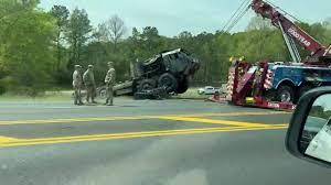 Single Vehicle Accident Involving Military Vehicle