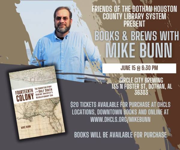 THE FRIENDS OF THE DOTHAN HOUSTON COUNTY LIBRARY SYSTEM PRESENT BOOKS AND BREWS.