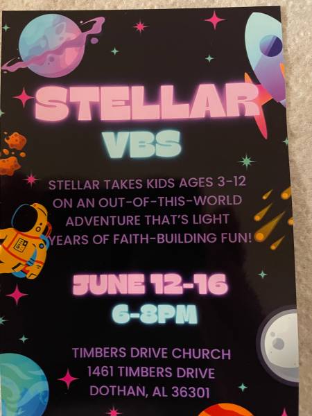 Timbers Drive Church Invites All Children ages 3-12 to VBS