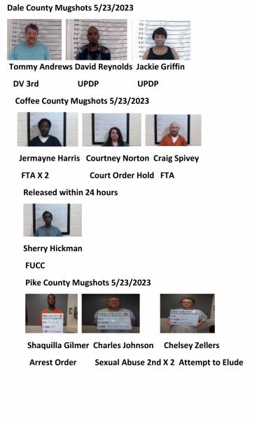 Dale County/Coffee County/Pike County/ Barbour County Mugshots 5/23/2023