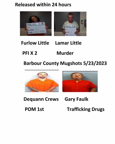 Dale County/Coffee County/Pike County/ Barbour County Mugshots 5/23/2023