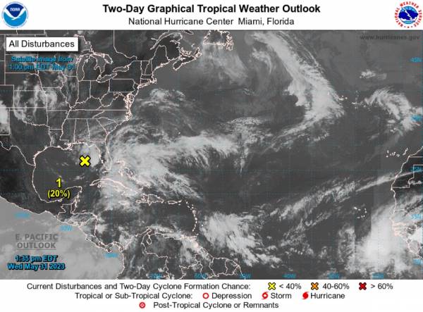 Disturbance in Gulf of Mexico expected to produce Heavy Rain
