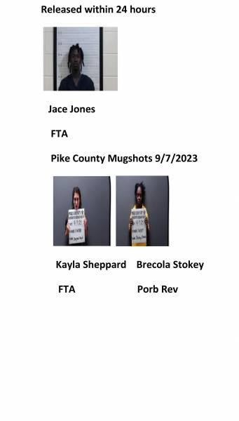 Dale County/Coffee County/Pike County Mugshots 9/7/2023