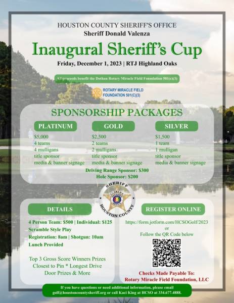 Houston County Sheriffs Cup Date Changed to December