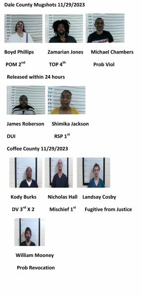 Dale County/Coffee County/Pike County/ Barbour County Mugshots 11/29/2023