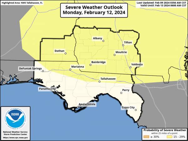 Potential for Severe Thunderstorms Sunday Night
