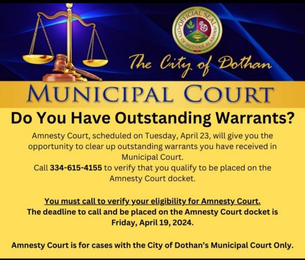 Dothan City Court is Hosting Amnesty Court