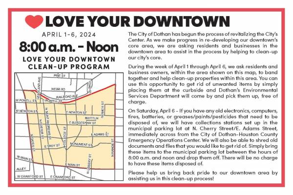 Dothan’s Love Your Downtown Coming the Week of April 1st - 6th