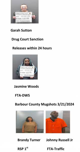 Dale County/Pike County /Barbour County Mugshots 3/21/2024