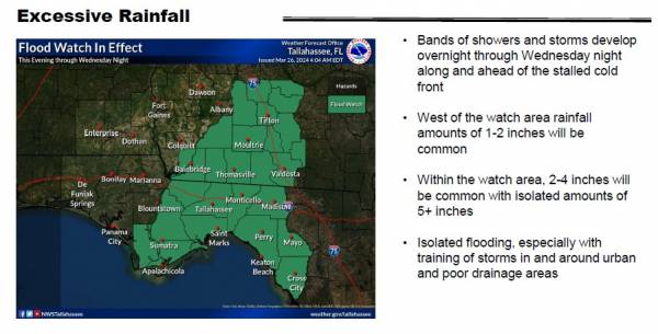 Isolated Severe Weather Today and Excessive Rainfall through Wednesday Night