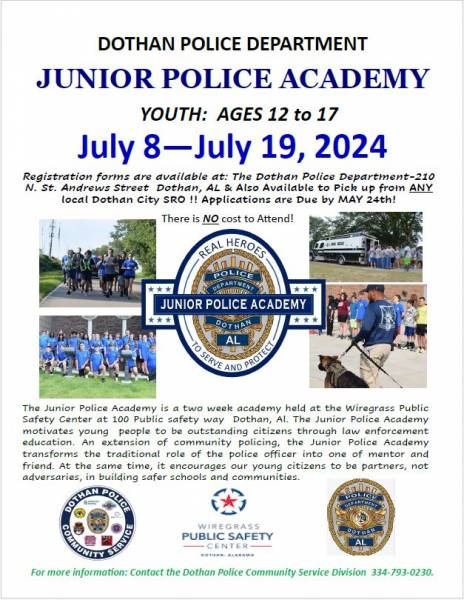 Dothan Police Taking Applications for 2024 Junior Police Academy