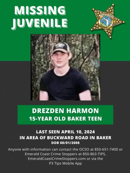 Okaloosa County Sheriff's Search for Missing Juvenile