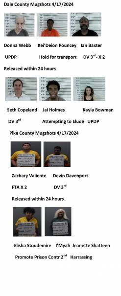 Dale County/Pike County Mugshots 4/17/2024