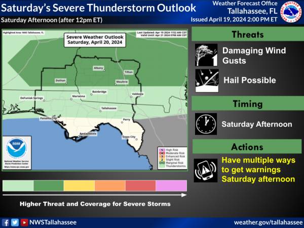 Strong to Severe Thunderstorms Possible Saturday Afternoon