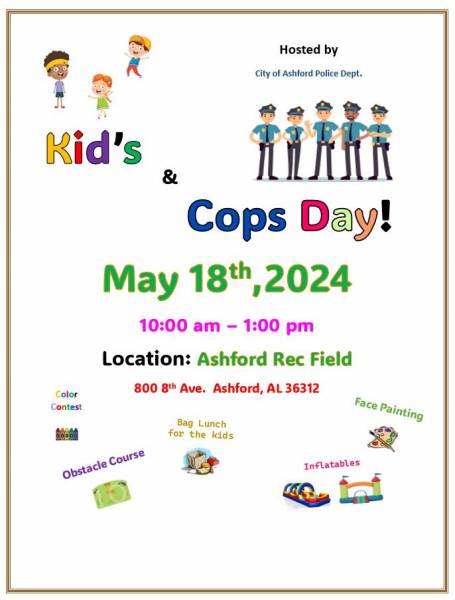 City of Ashford Police Dept Hosted Kid’s & Cops Day